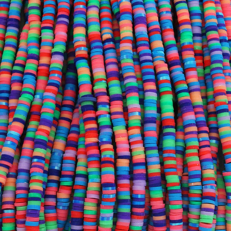 Katsuki beads / Stripes / San Francisco / 4mm discs / 40cm rope / MOKA04132