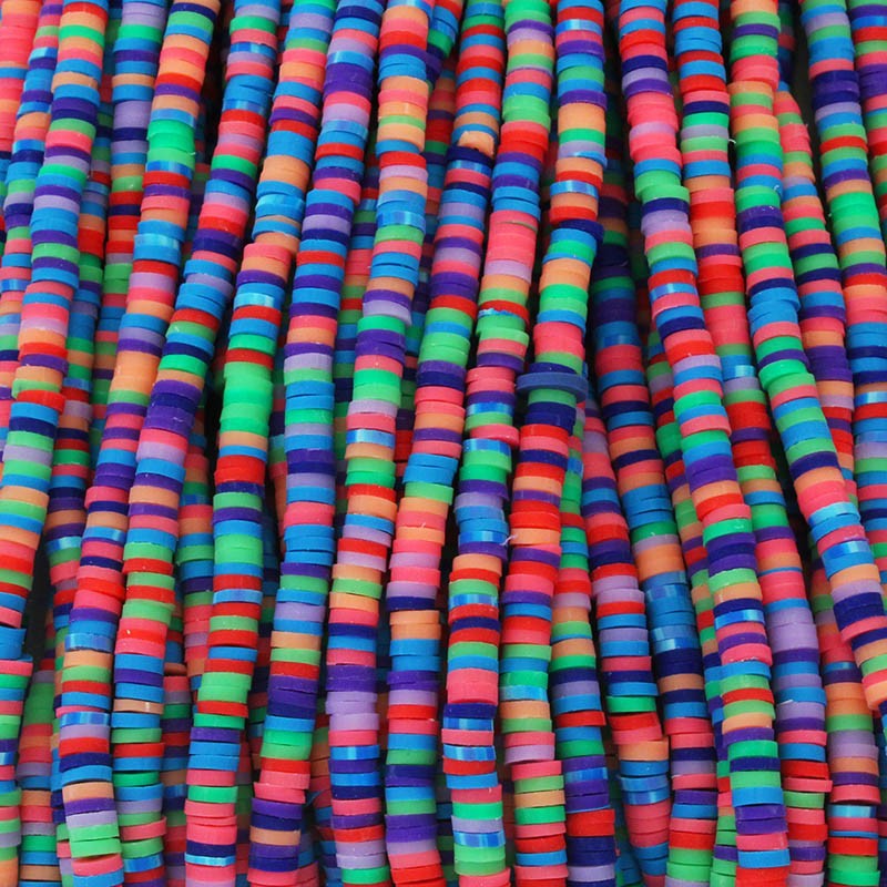 Katsuki beads / Stripes / San Francisco / 4mm discs / 40cm rope / MOKA04132
