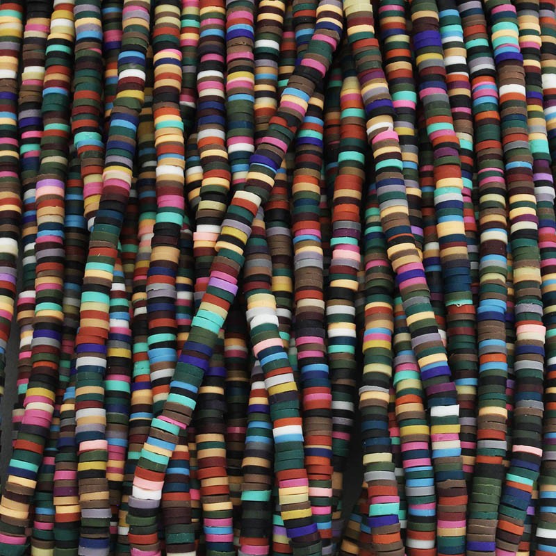 Katsuki beads / Stripes / Cape Town / 4mm discs / 40cm rope / MOKA04134