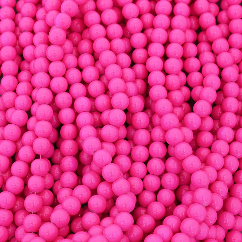 Milky beads 8mm pink / for bracelets / 104 pieces SZTP0831