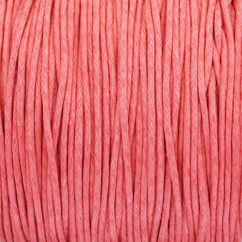 Waxed cotton cord 25m (spool) coral red 1mm PWZWR1025