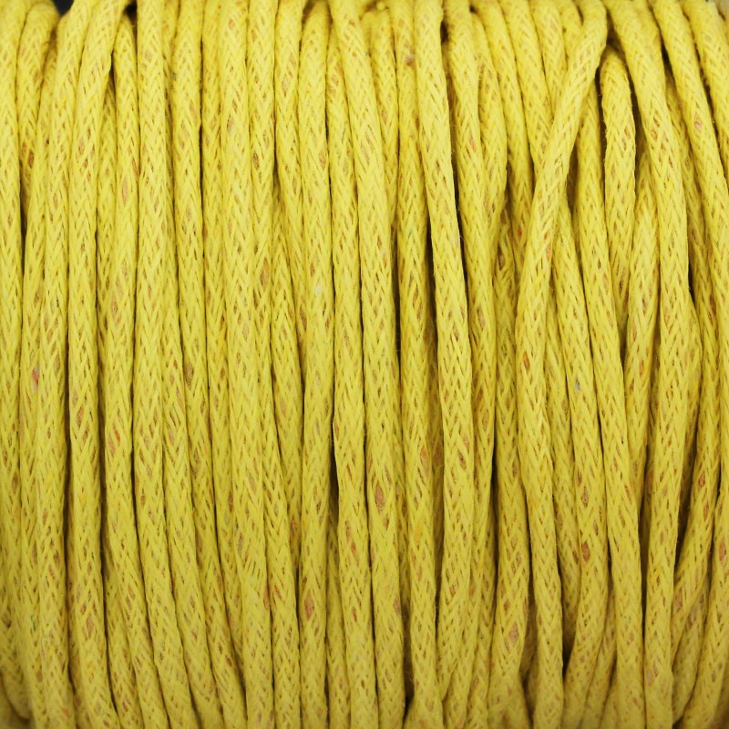 Sznurek bawełniany woskowany 25m (szpula) rustic żółty 1.5mm PWZWR1524