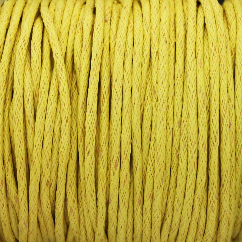 Sznurek bawełniany woskowany 25m (szpula) rustic żółty 1.5mm PWZWR1524