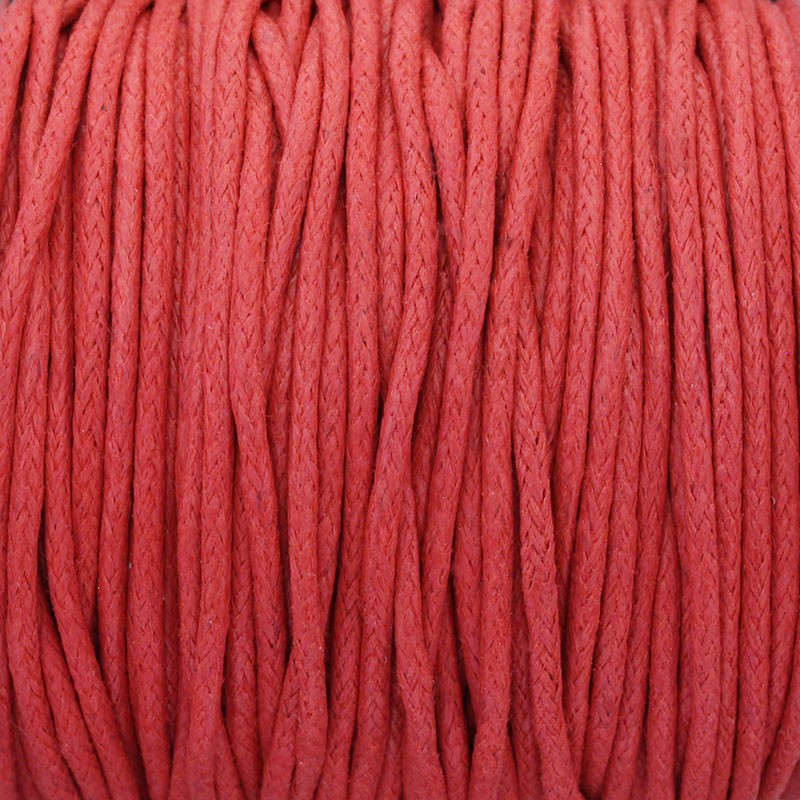 Sznurek bawełniany woskowany 25m (szpula) malinowa czerwień 1.5mm PWZWR1525