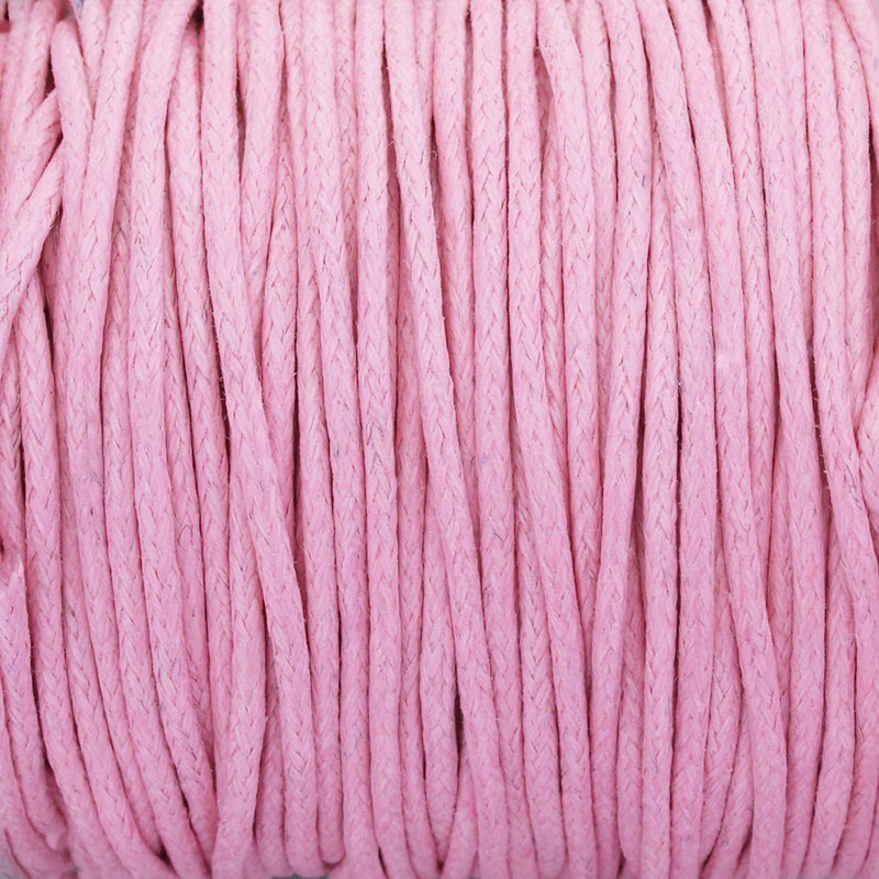 Sznurek bawełniany woskowany 25m (szpula) różowy 1.5mm PWZWR1526