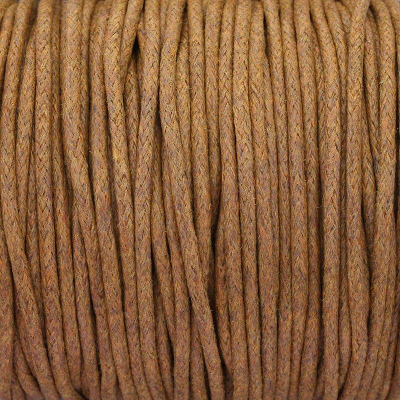 Sznurek bawełniany woskowany 25m (szpula) karmelowy 1.5mm PWZWR1527