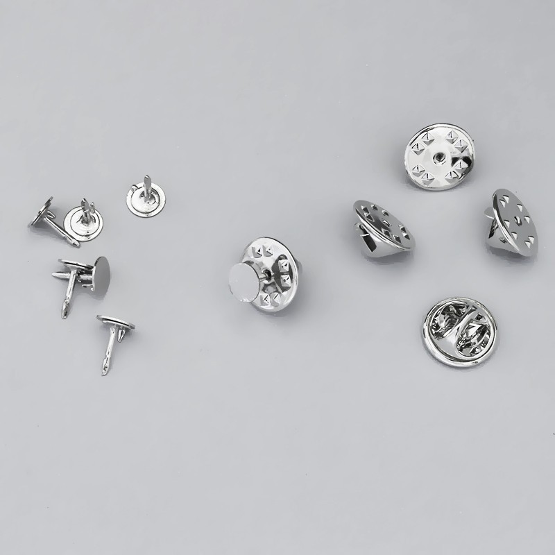 Pin brooch base with a plate 6mm platinum / 2 sets with a BBR19 clasp