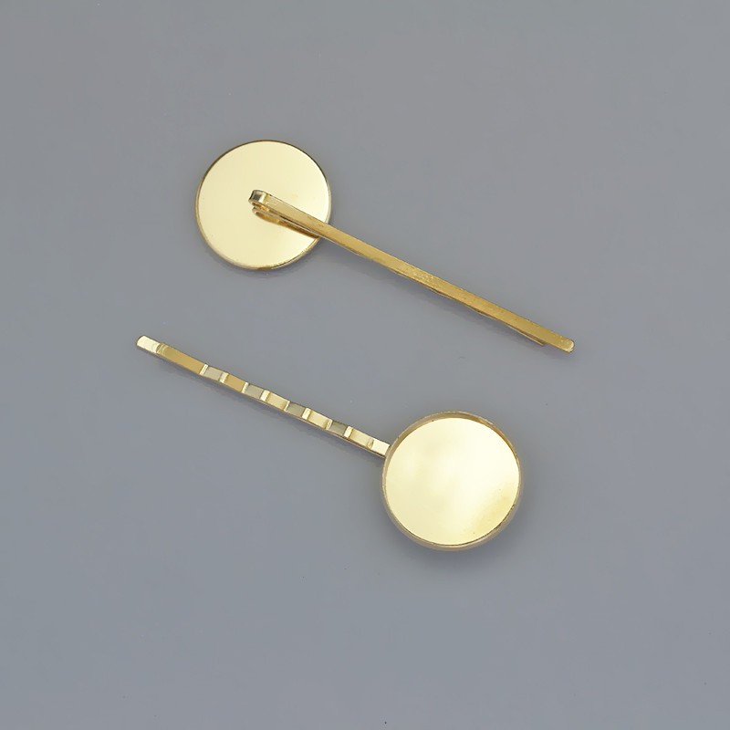 Base for hair clips for cabochon 20mm / gold / 1 pc OKSP20KG