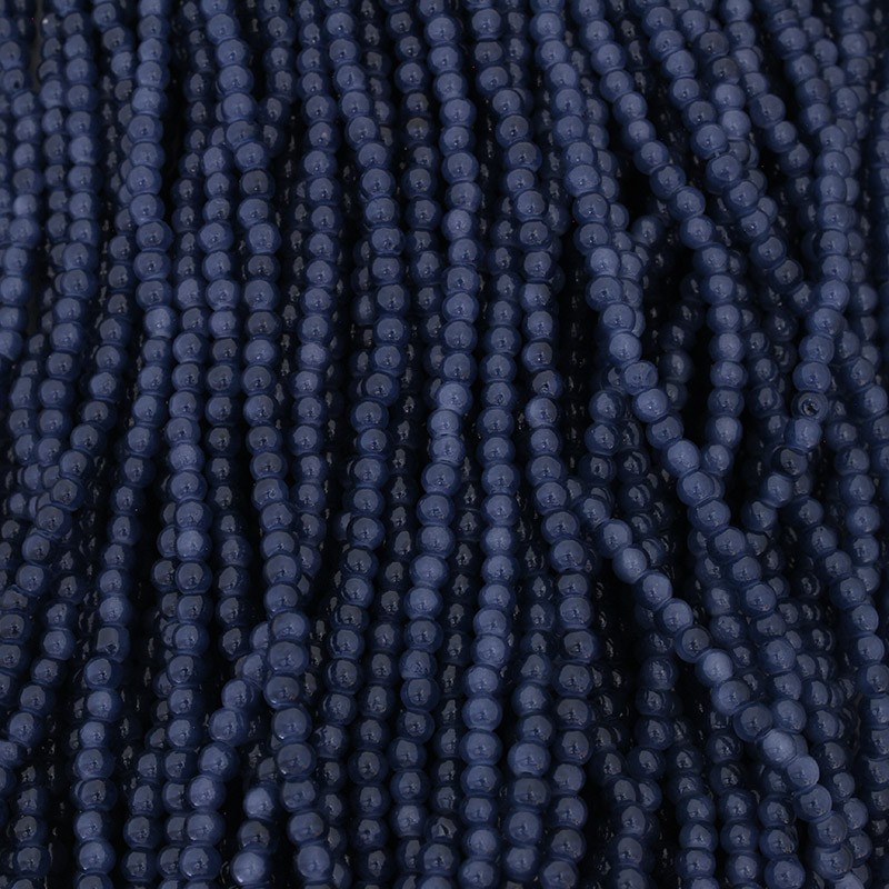 Pastels beads / 4mm balls / dusty navy blue / 205 pieces SZPS0424