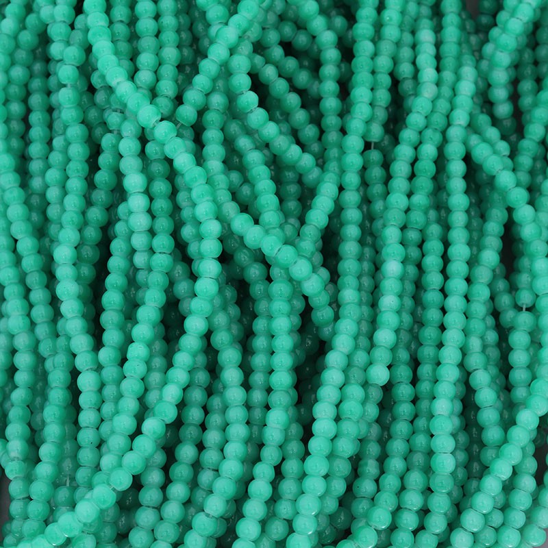 Pastels beads / 4mm balls / green / 205 pieces SZPS0429