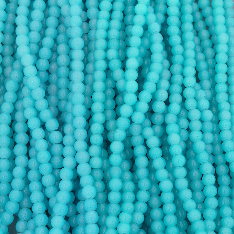 Pastels beads / 6mm balls / turquoise / 140 pieces SZPS0627