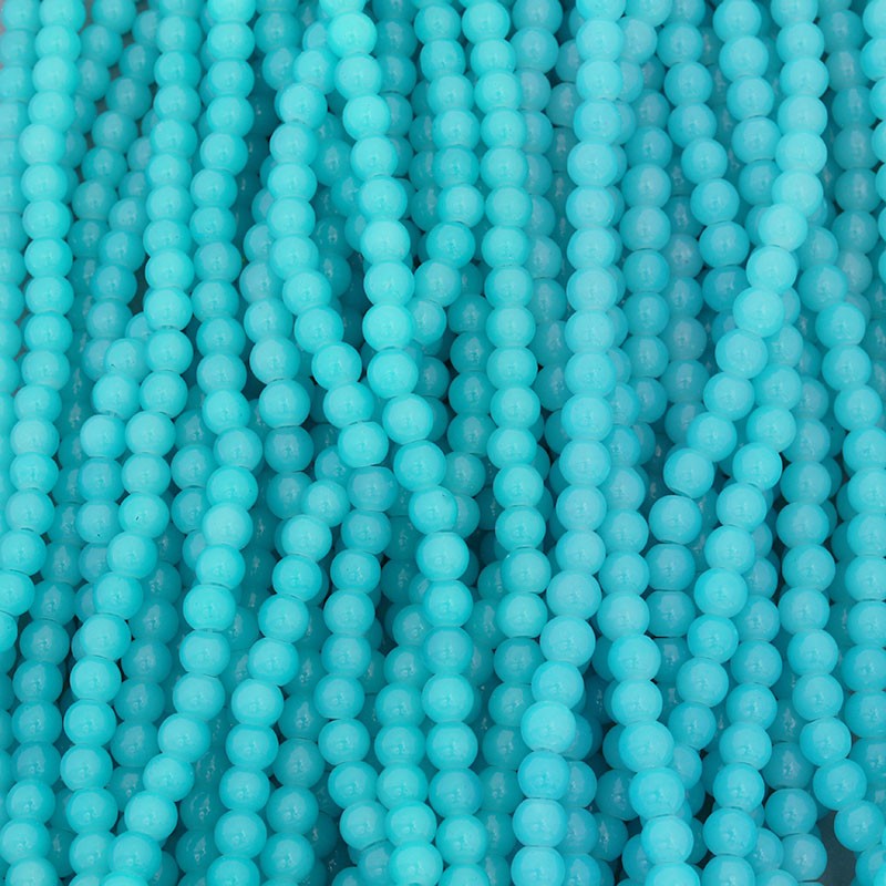 Pastels beads / 6mm balls / turquoise / 140 pieces SZPS0627