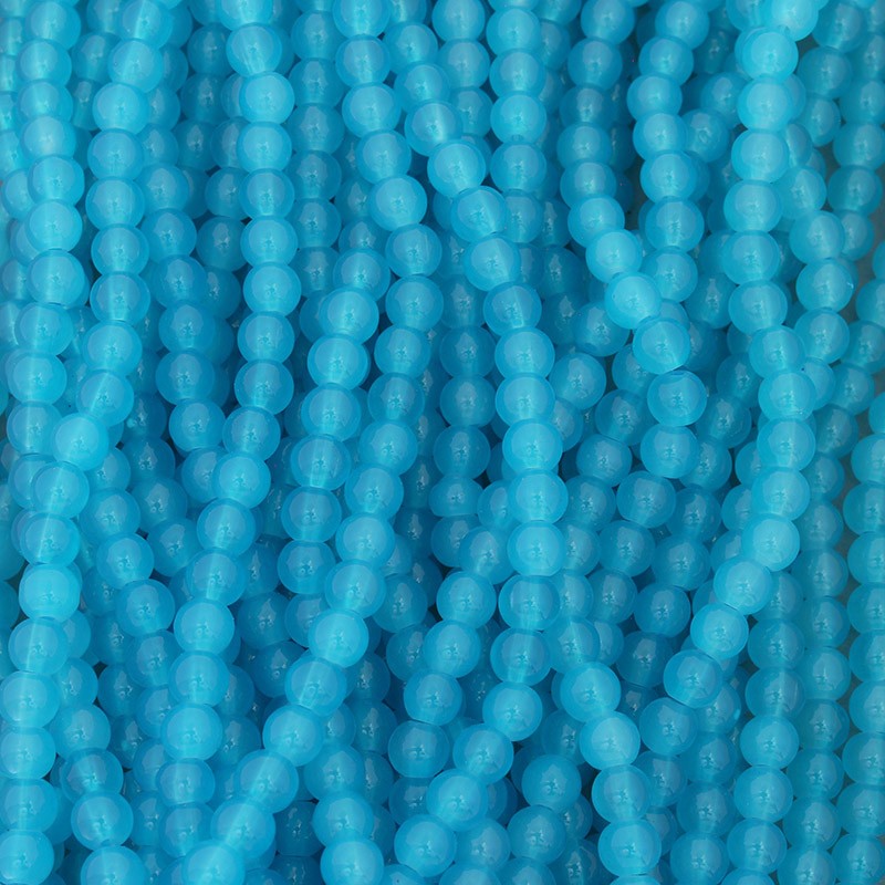 Pastels beads / 6mm balls / azure / 140 pieces SZPS0629