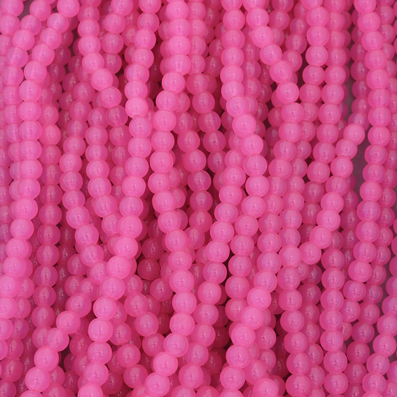 Pastels beads / 6mm balls / candy pink / 140 pieces SZPS0630