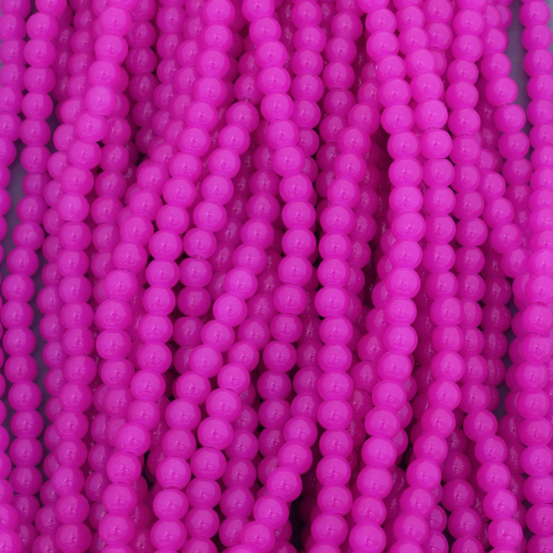 Pastels beads / 6mm balls / magenta / 140 pieces SZPS0631