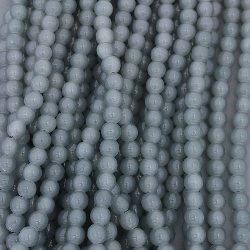 Pastels beads / 8mm balls / gray / 104 pieces SZPS0836