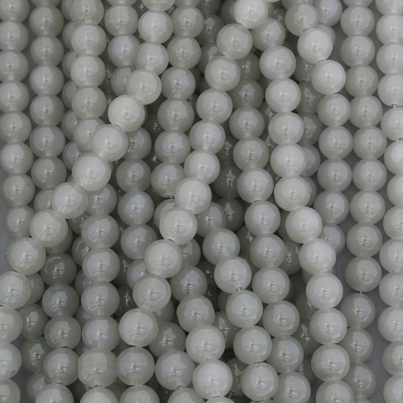 Pastels / glass beads 10mm / gray / 84 pieces SZPS1016