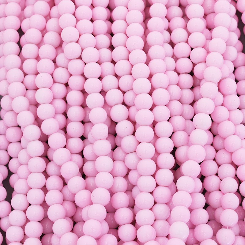 Milky glass beads for bracelets 104 pieces pastel pink shaded 8mm beads SZTP0804A