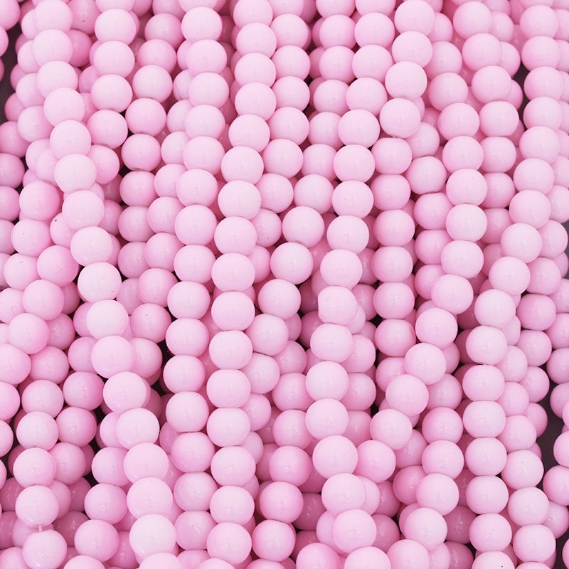 Milky glass beads for bracelets 104 pieces pastel pink shaded 8mm beads SZTP0804A