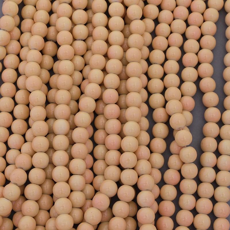 Glass beads / Milky / 104 pieces / shaded powder pink / 8mm beads SZTP0879A