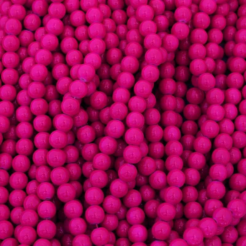 Milky beads / strong pink / 104 pieces / 8mm beads SZTP0882