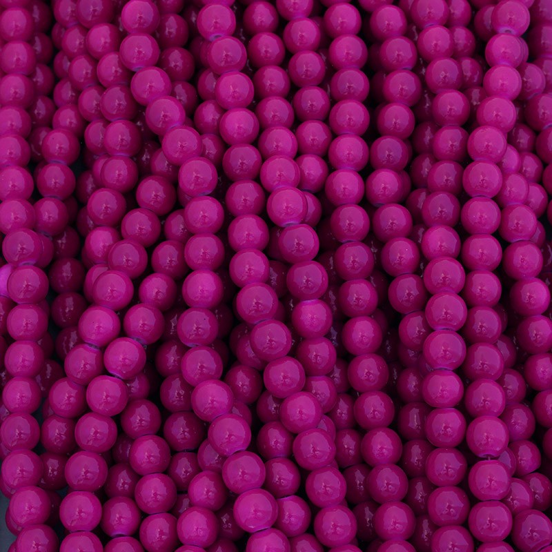 Milky beads / amaranth / 104 pieces / 8mm beads SZTP0883