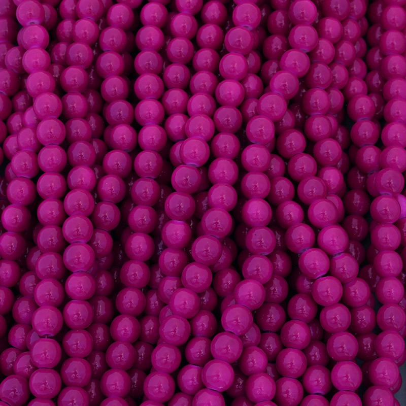 Milky beads / amaranth / 104 pieces / 8mm beads SZTP0883