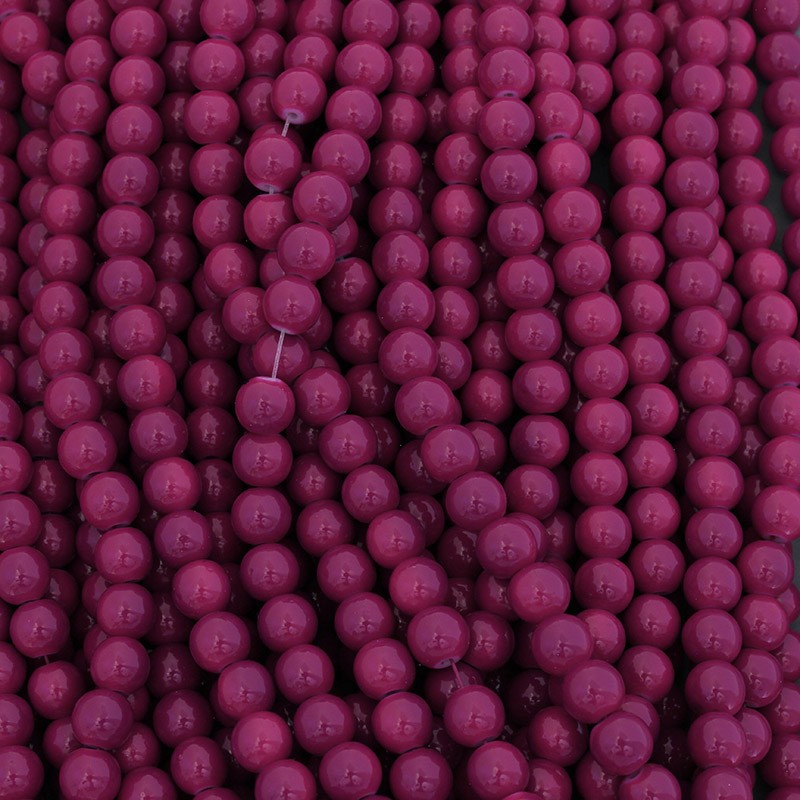 Milky beads / ripe cherry / 104 pieces / 8mm beads SZTP0884
