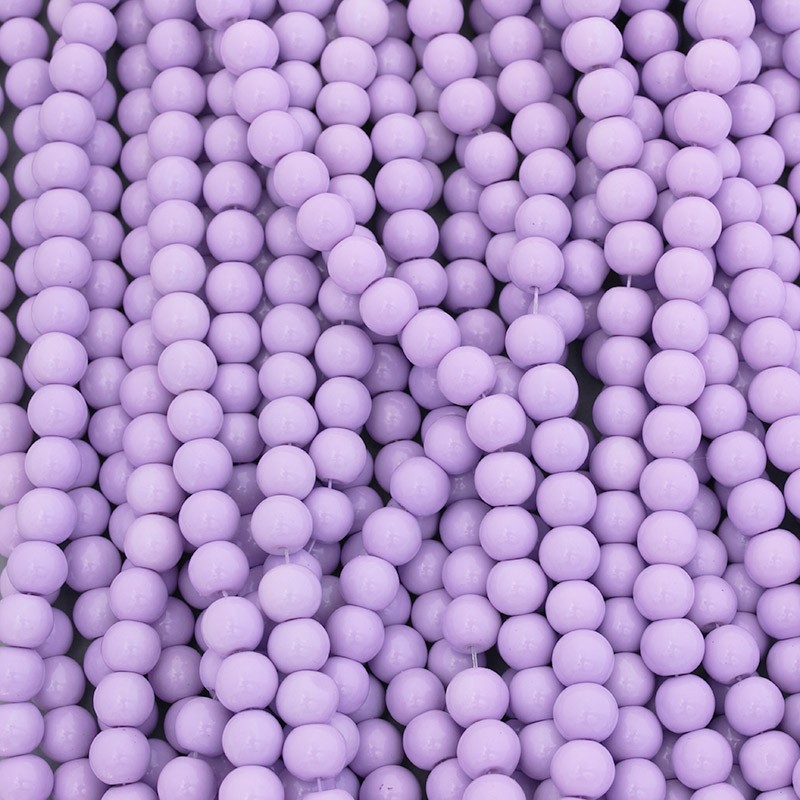Milky beads / light lavender / 104 pieces / 8mm beads SZTP0886