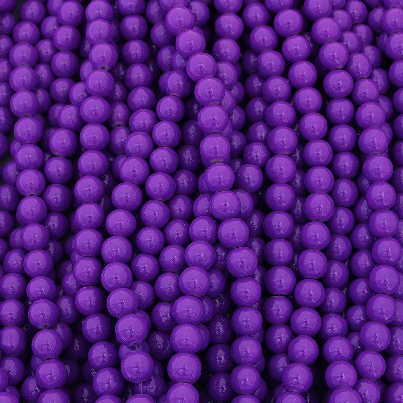 Milky beads / violet / 104 pieces / 8mm beads SZTP0888