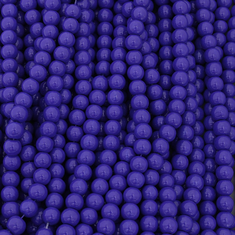 Milky beads / dark blue / 104 pieces / 8mm beads SZTP0892