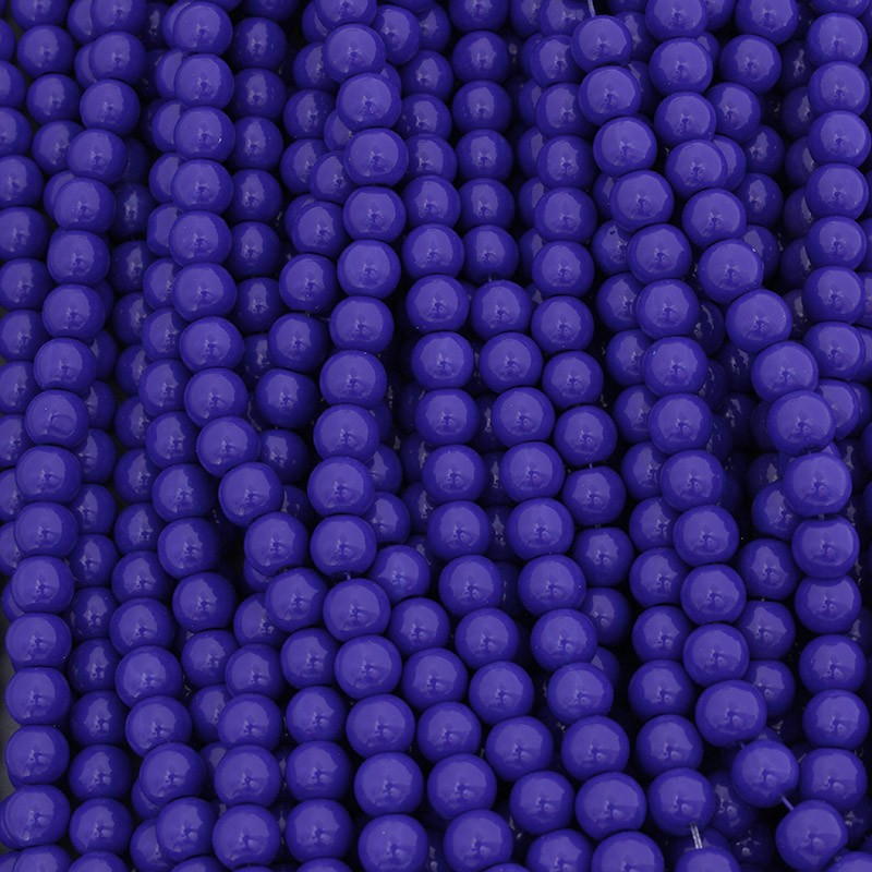 Milky beads / dark blue / 104 pieces / 8mm beads SZTP0892