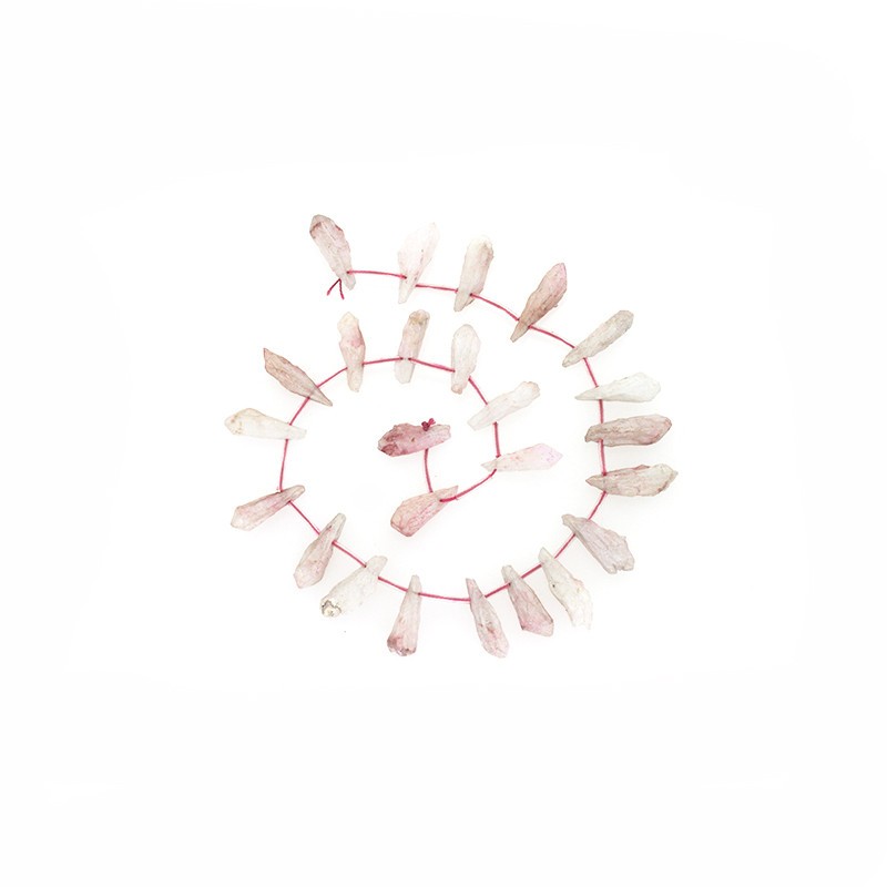 Milky pink pearl quartz / pendants drops 20mm 1pc KAKR30