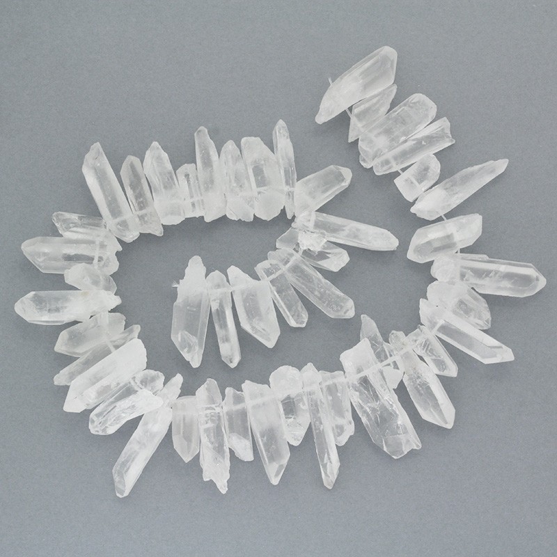 Mountain crystal / white / faceted icicles / 23-33mm / 1 piece KAKR41