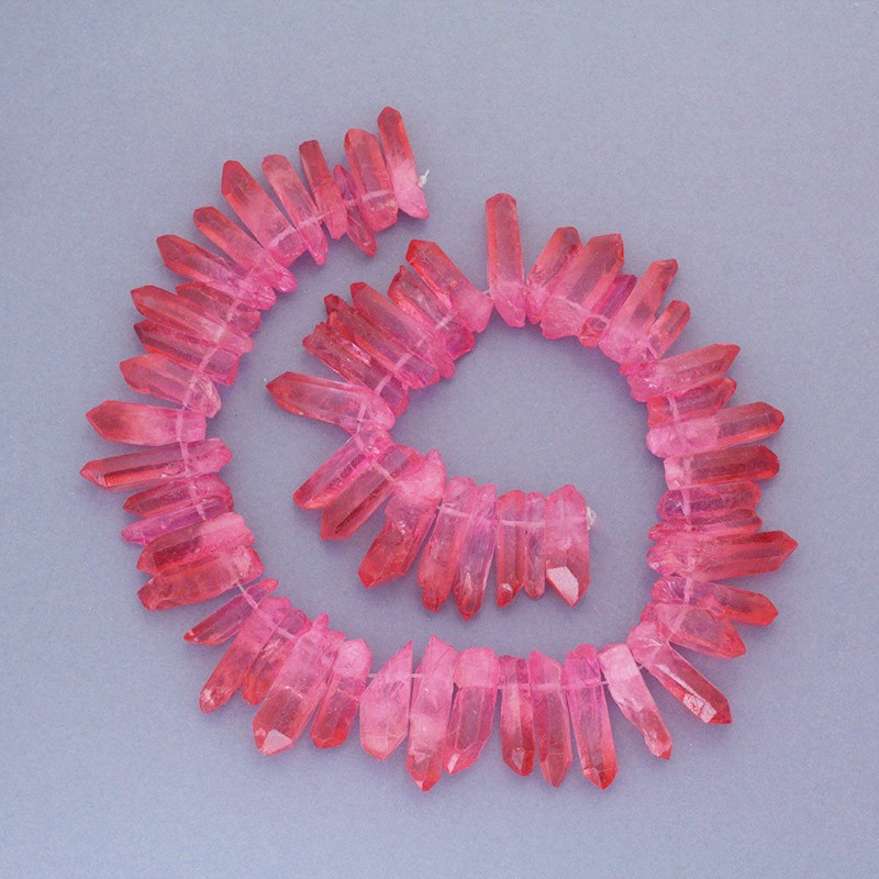 Shaded rose quartz / faceted icicles / 20-28mm / 1 piece KAKR44