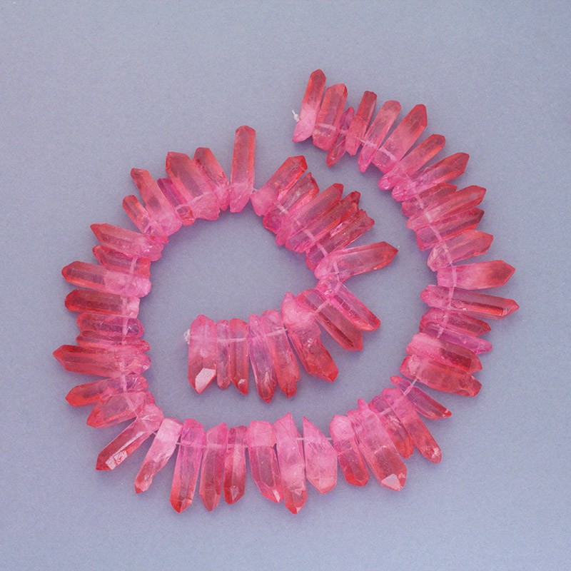 Shaded rose quartz / faceted icicles / 20-28mm / 1 piece KAKR44