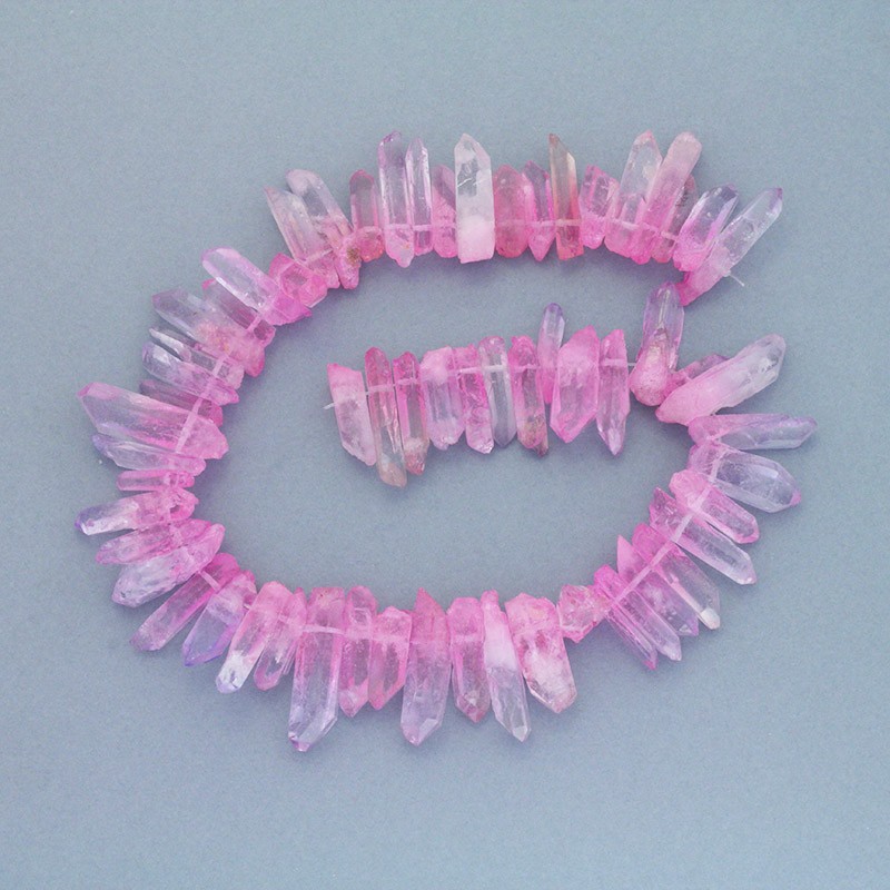 Light pink quartz shaded / faceted icicles / 20-28mm / 1 piece KAKR46