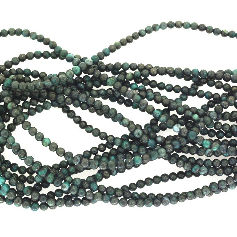 Pyrite with jade / 4mm balls / rope 96 pcs. / KAPIKU0401