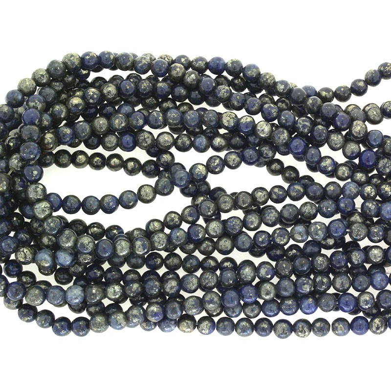 Pyrite with lapis lazuli / balls 6mm / rope 64 pcs. / KAPIKU0603