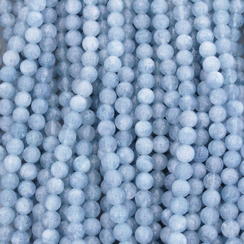 Aquamarine / balls 6mm / 60pcs / rope KAAQKU06