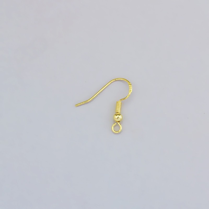 Earwires with a ball and a spring / gold-plated / 2pcs / 18x16mm BIG18RG1