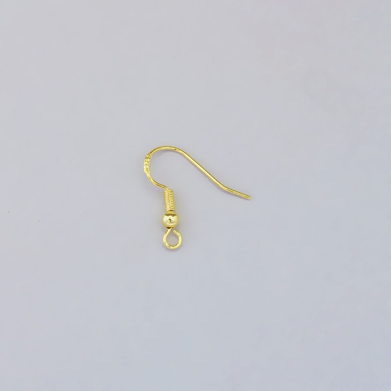 Earwires with a ball and a spring / gold-plated / 2pcs / 18x16mm BIG18RG1