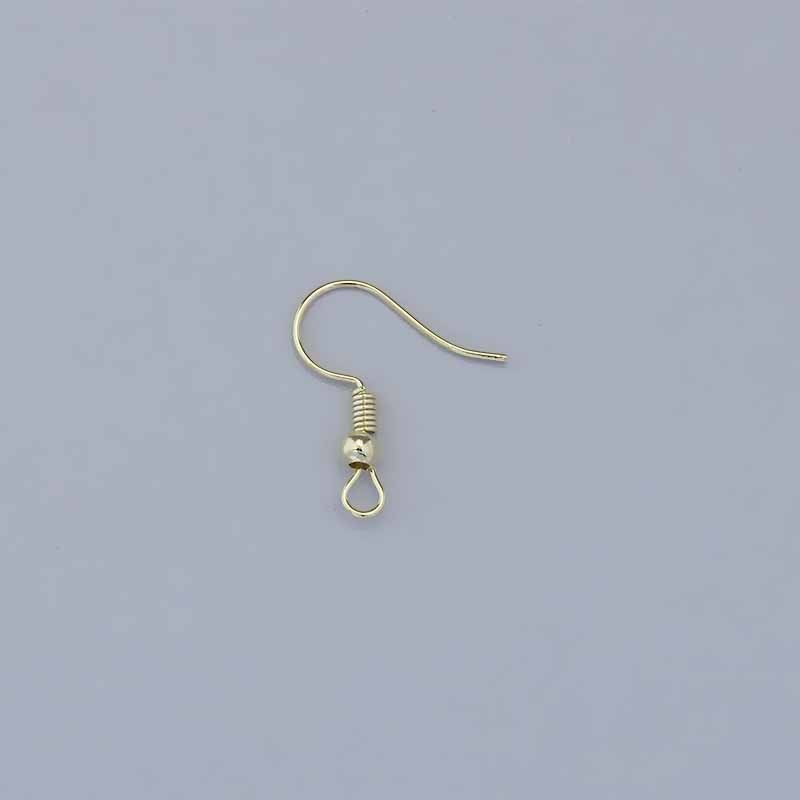 Earwires with a ball and a spring / gold-plated / 2pcs / 18x16mm BIG18RG