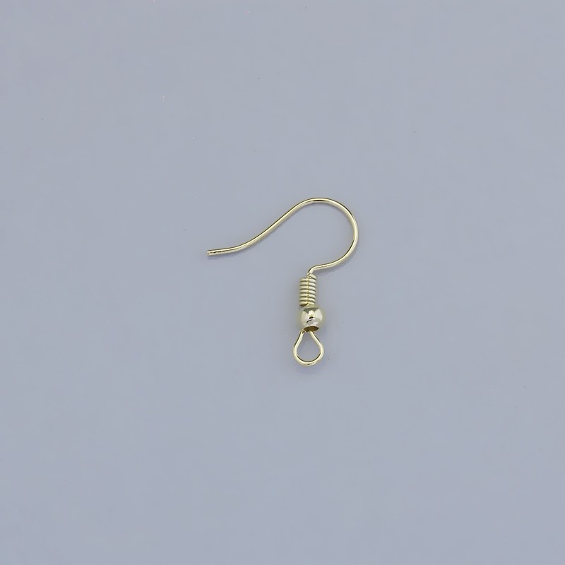 Earwires with a ball and a spring / gold-plated / 2pcs / 18x16mm BIG18RG
