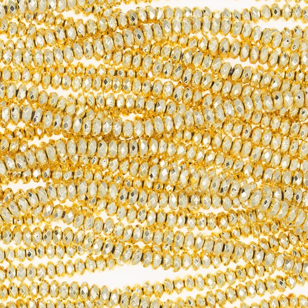 Hematite / faceted bands / gold / 4x2mm / 184pcs / rope KAHE20GD