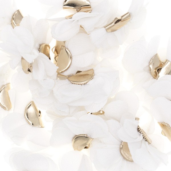 Chwosty kwiatki Flamenco białe 30x20mm 1szt TAAFA014