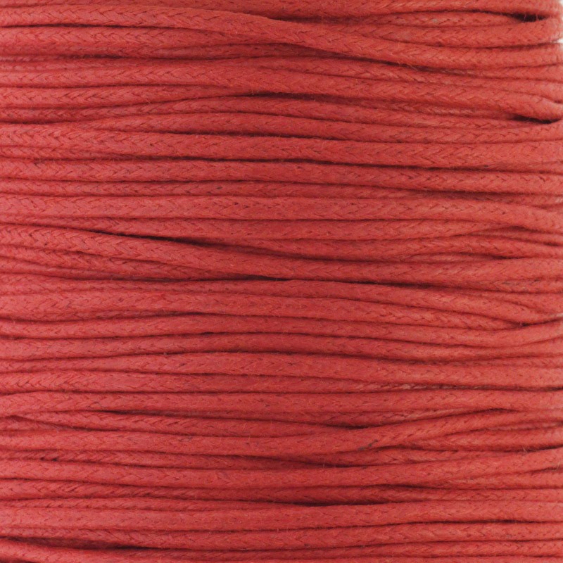 Sznurek bawełniany woskowany 25m (szpula) ładna czerwień 1.5mm PWZWR1506