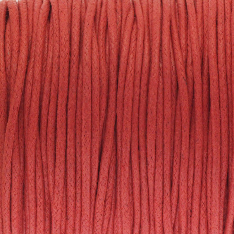 Sznurek bawełniany woskowany 25m (szpula) ładna czerwień 1.5mm PWZWR1506