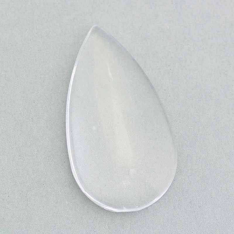 Cabochon, transparent glass, teardrop 27x47mm 1pc KBSZLED