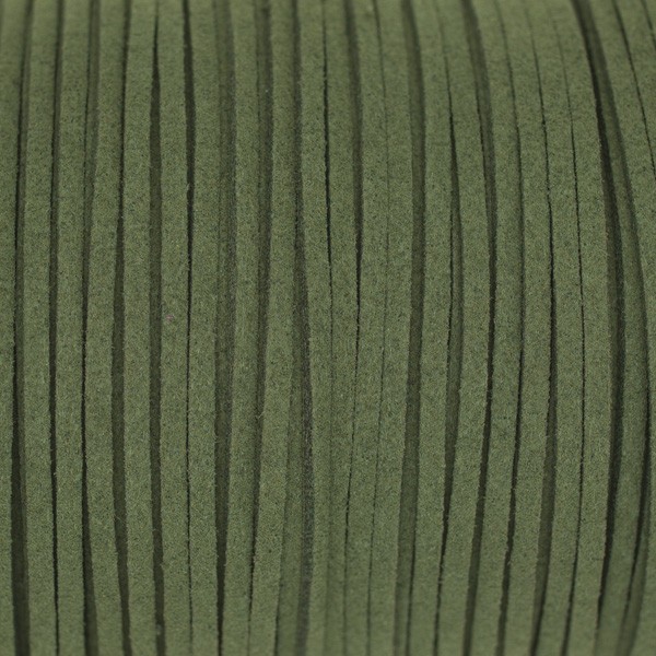 Leather strap suede / dark khaki green 1m RZZA195